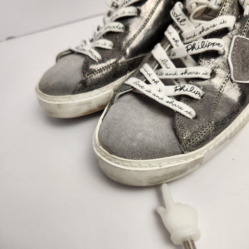 Philippe Model PM/78 EDT Women's Gray/White Low Top Sneakers Size 38 (7.5-8) - Picture 2 of 8